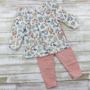 Just One You by Carter's White & Pink Floral Outfit, 2 Piece Set, 12M